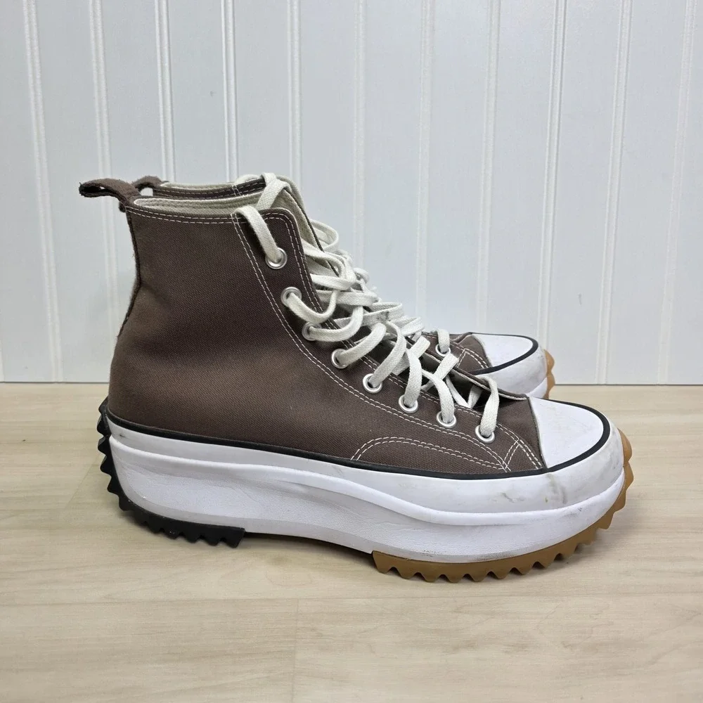 Converse Run Star Hike Canvas Platform‎ Sneakers Brown Men's Size 9 Women's 10.5